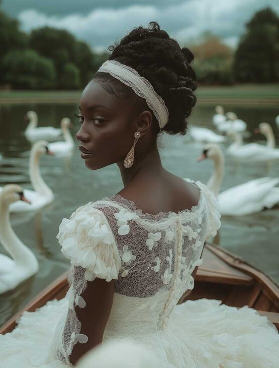 wedding bride black woman hairstyle updo