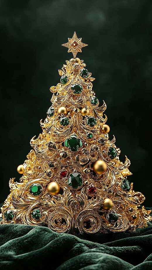 dark emerald green luxury gold christmas wallpaper aesthetic for iphone