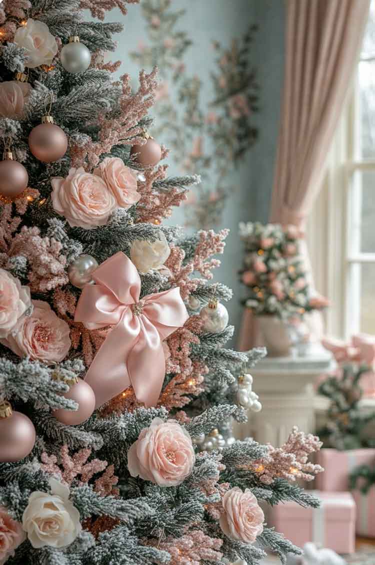 luxury rose gold christmas tree decorations