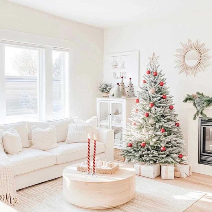 chic minimal christmas living room decoration