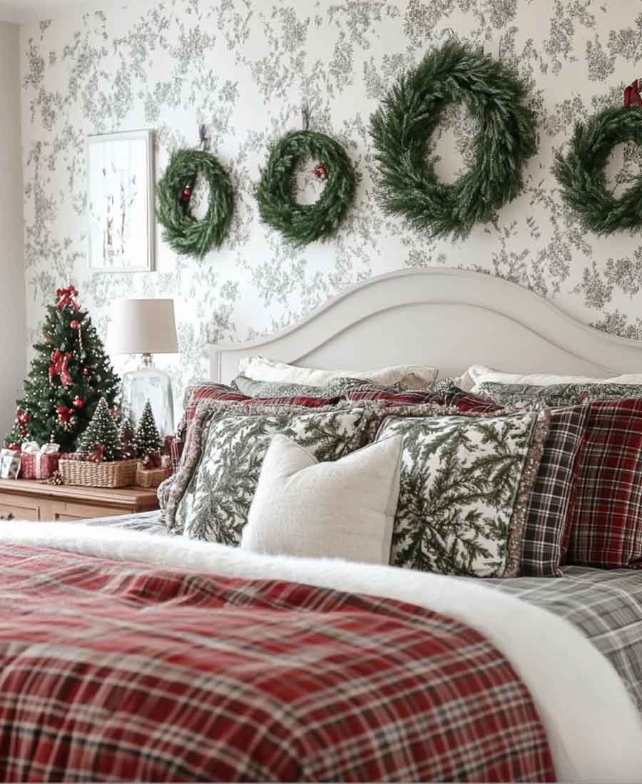 classic elegant christmas bedroom rustic decor