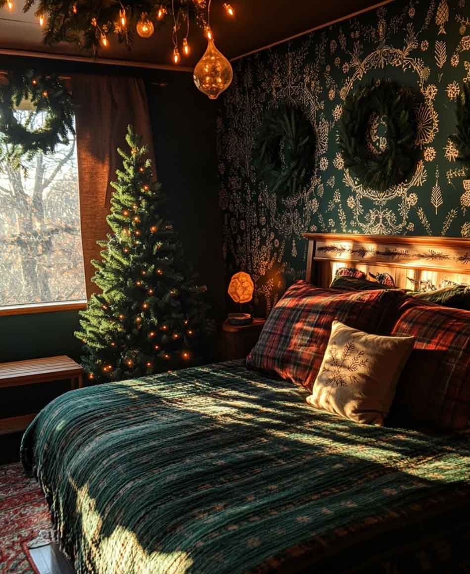 cozy rustic bedding christmas decoration