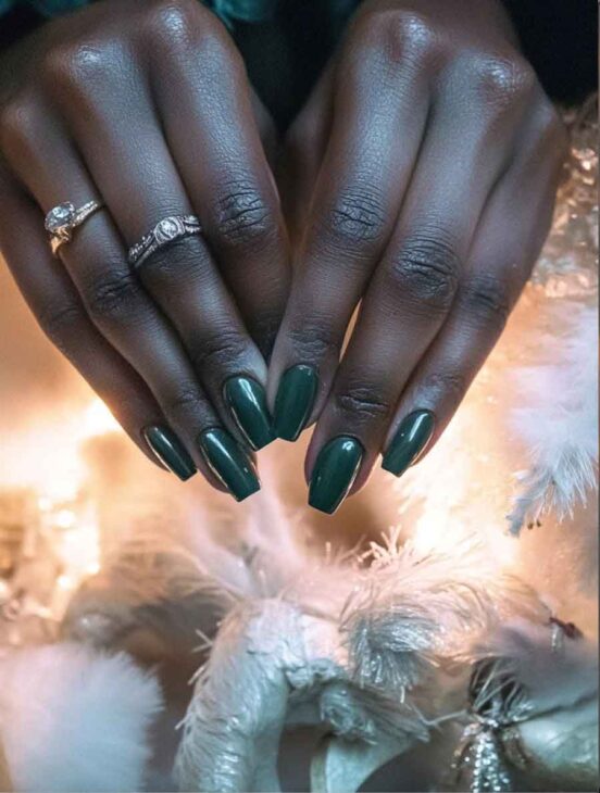 christmas nails aesthetic gree n black woman