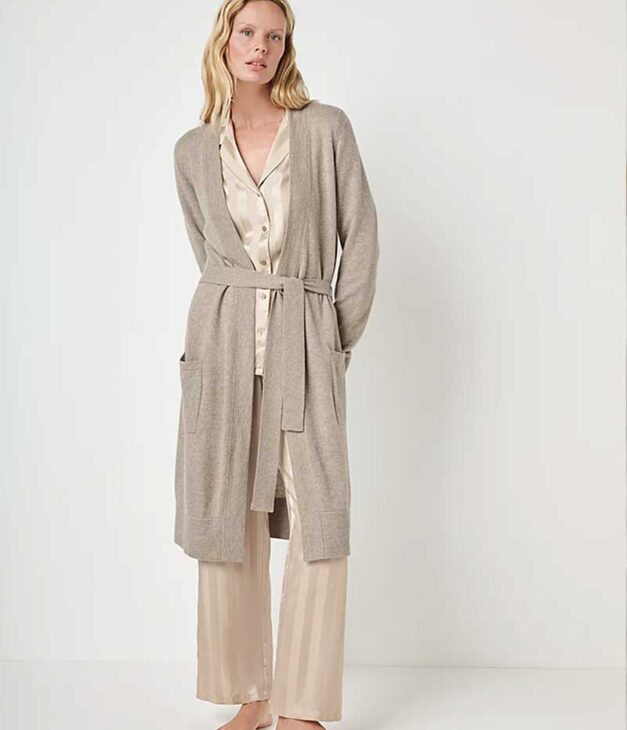 short cashmere robe