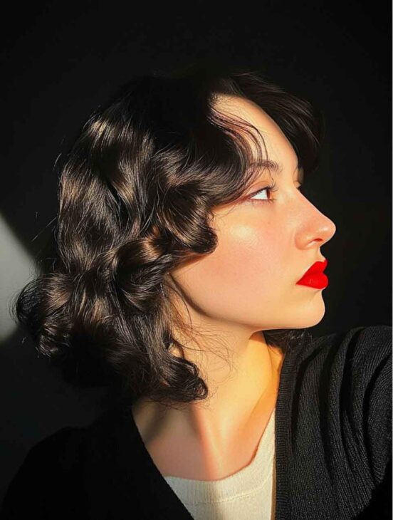 wavy aesthetic elegant vintage fashion channel hairstyle