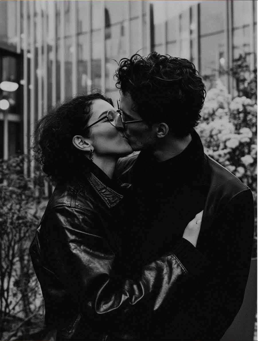 black and  white mdern kidd couple photoshooot