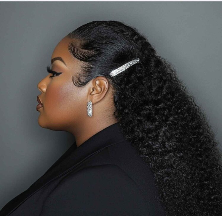 elegant work office hairstyle idea for black  woman