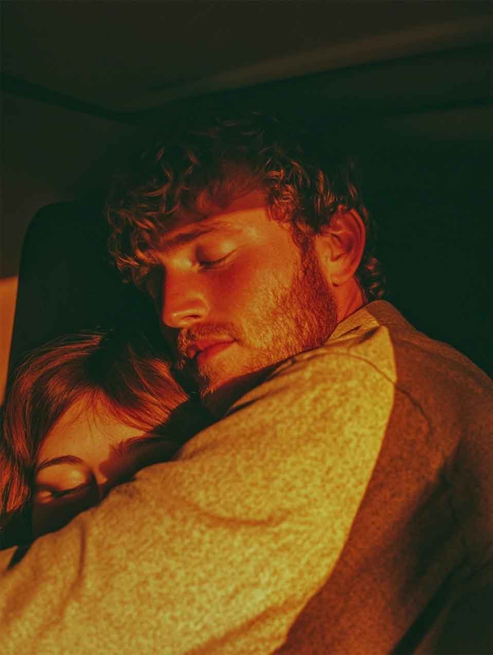 indoor casual intimate simple couple photoshoot sunset