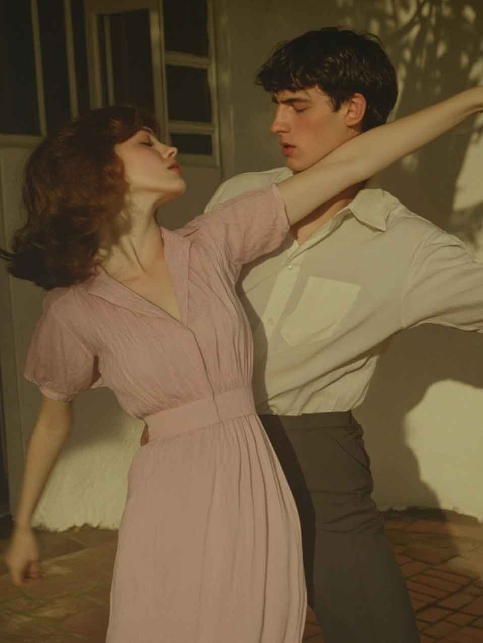 vvintage couple dancing aesthetic photoshoot