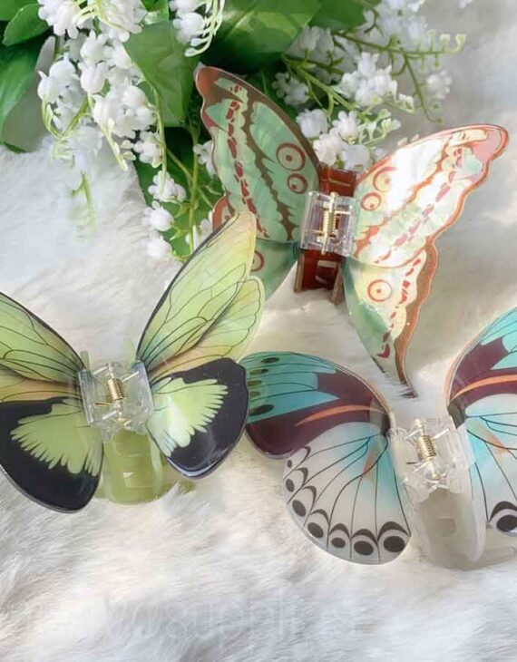 green butterfly aesthetic  hairclip