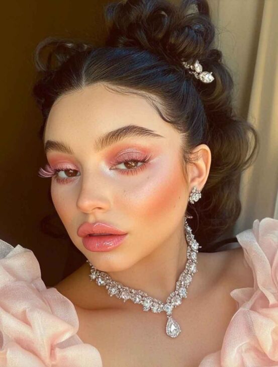 pink aesthetic makeup baddie, royal