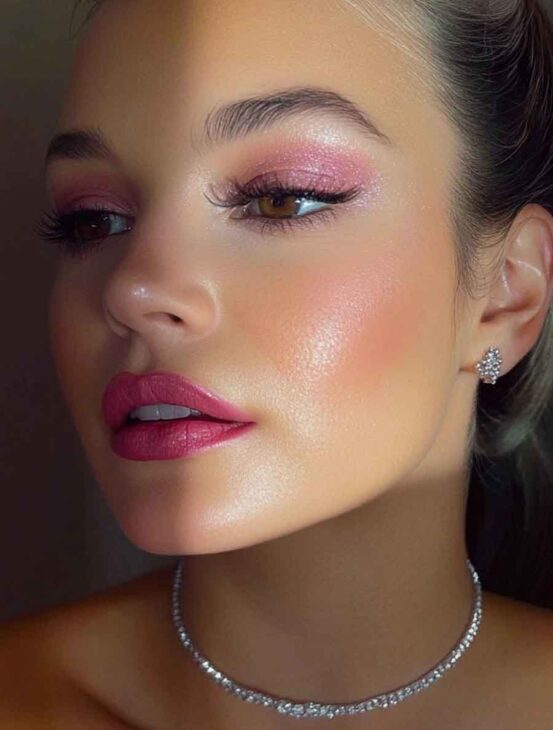 barbie aesthetic easy hot pink makeup