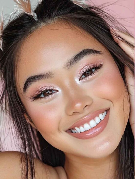 asian pink soft and subtle aesthetic makeup inspiration