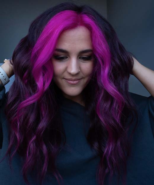 black and pink balayage witchy hair