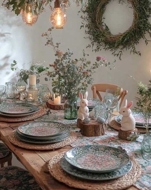 rustic pretty easter tablescape