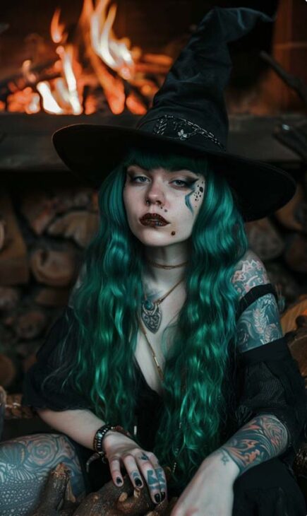 green witch hair color