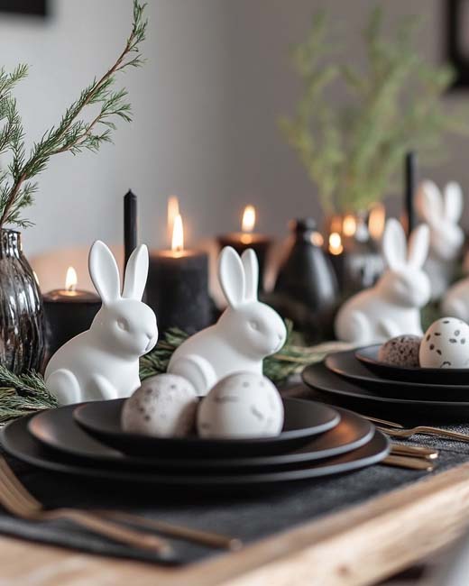 modern minimal aesthetic easter table