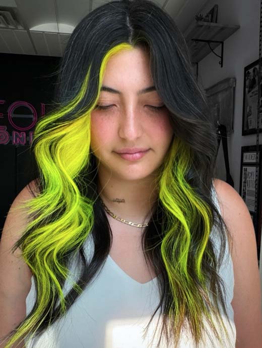 neon green hair