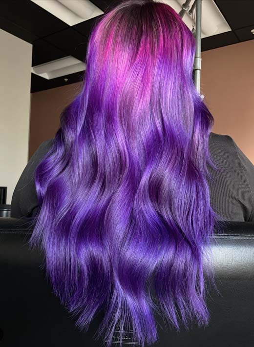 pink and purple aesthetic hair