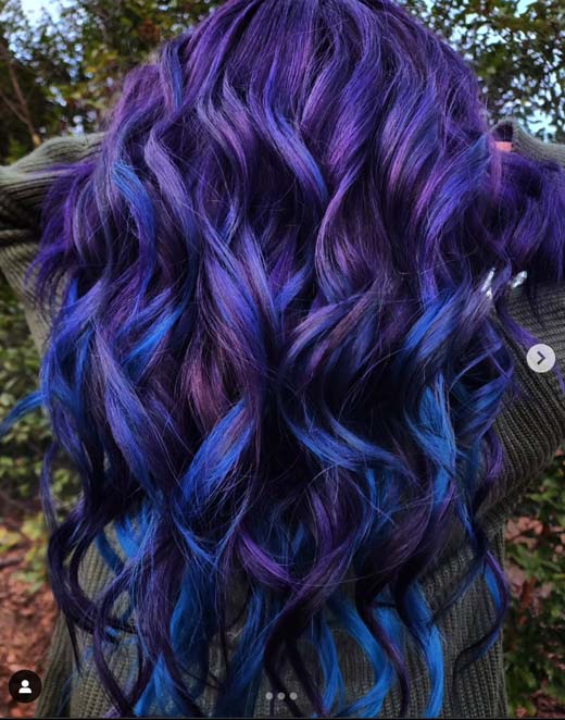 purple and blue hair