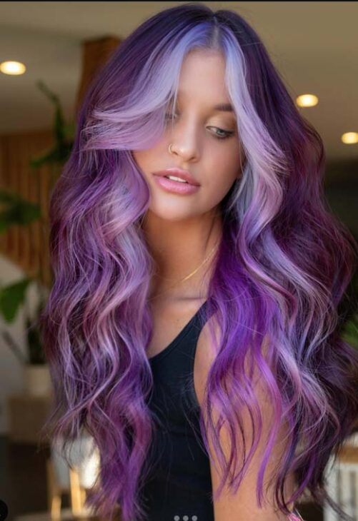 purple with silver witchy hair color