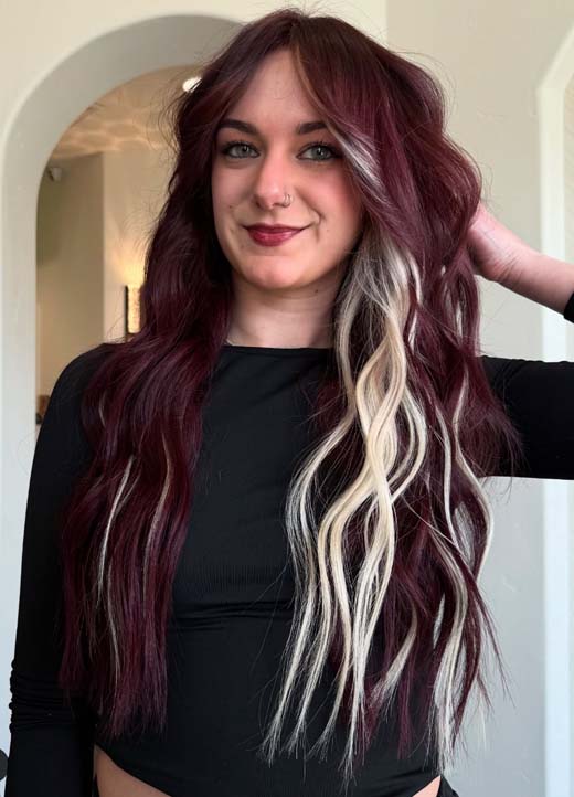 dark red burgundy witchcore hair