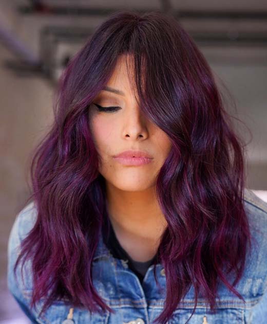 dark feminine witch hair color. cherry wine