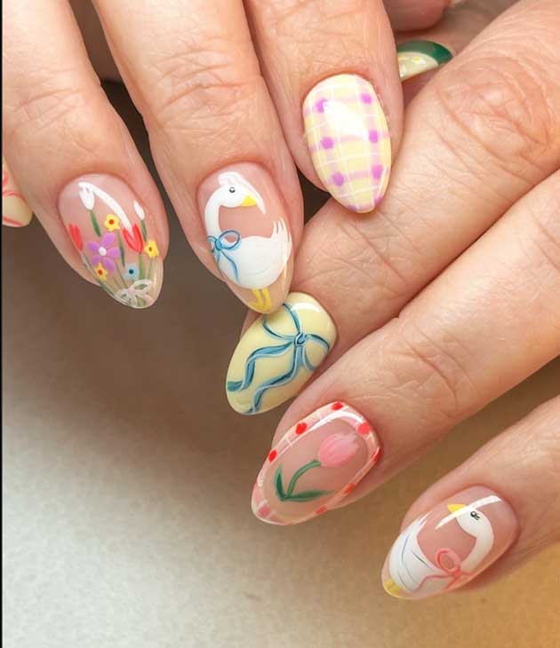 soft cottagecore aesthetic romantic nails
