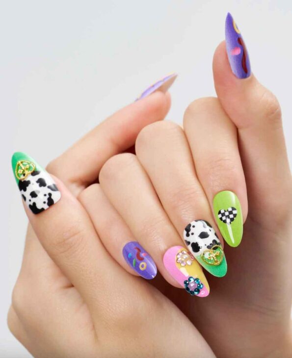 colorful fun summer nails
