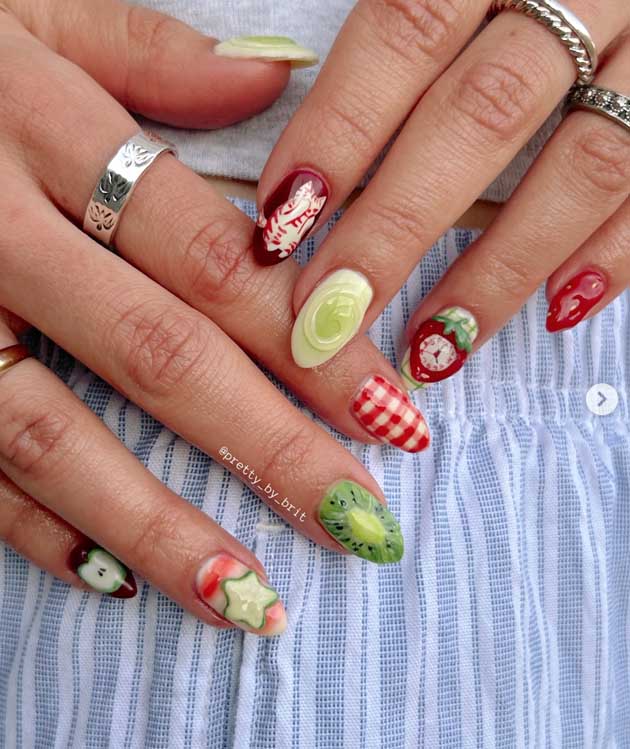 picnic nail art for summer