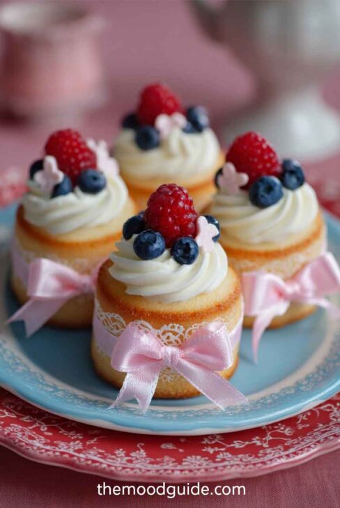 Aesthetic berry mini cakes 