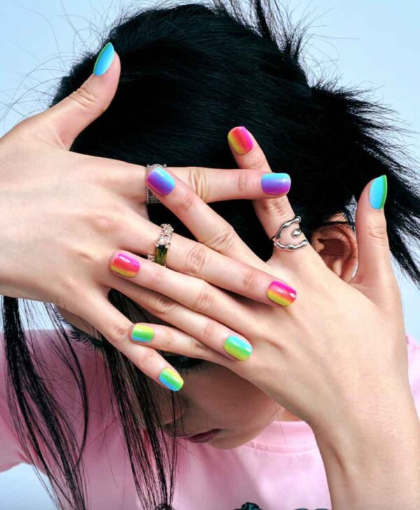 ombre press on summer nails