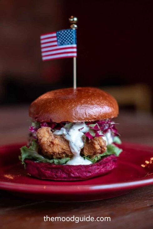 crispy chicken burger for 4th of july