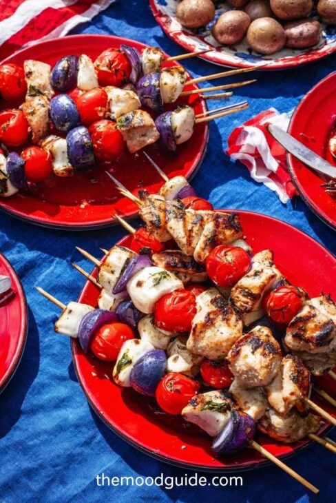 4th of july chicken skewers