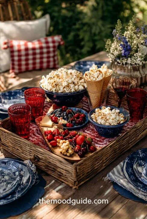 4th of july outdoor summer table rustic decoration