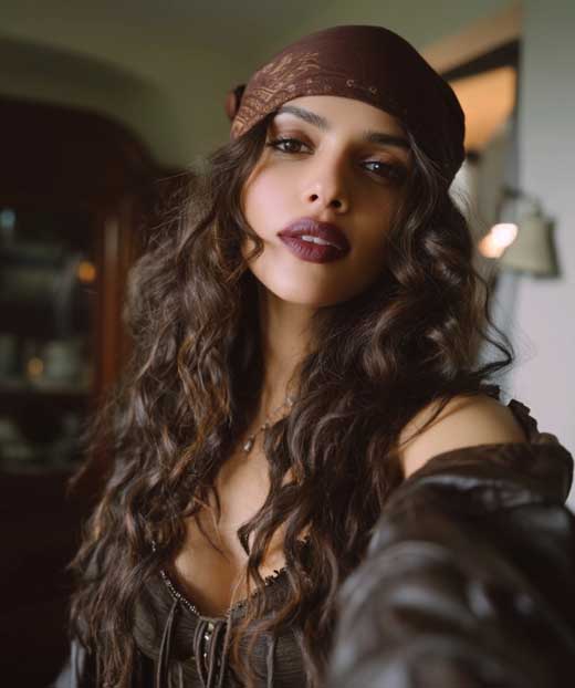 pirate halloween hairstyle for costume with baddie aesthetic