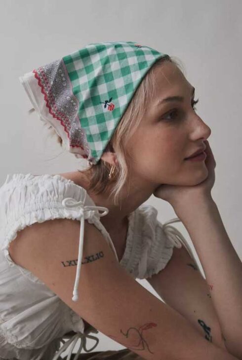 cute gingham bandana cottagecore