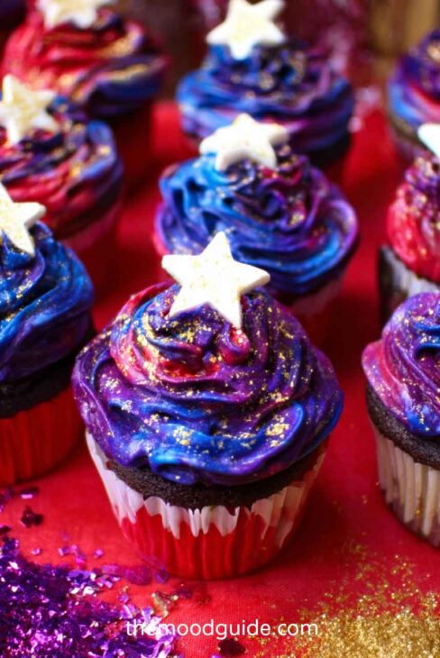 galaxy star cupcake 4th of july themed dessert