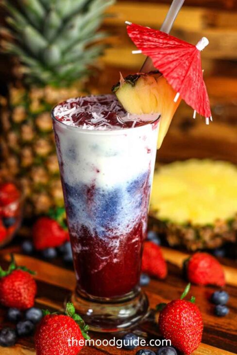 4th of july red white and blue mocktail