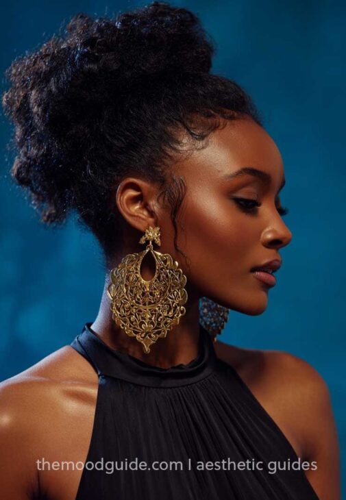 afro hair luxury updo