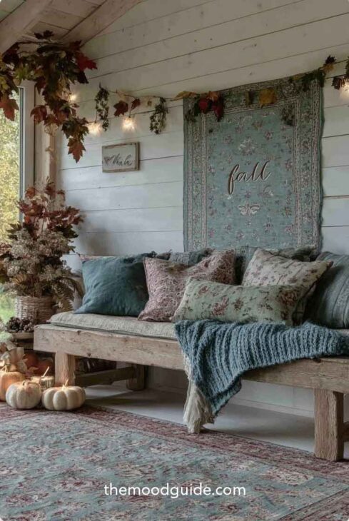 boho aesthetic fall balcony