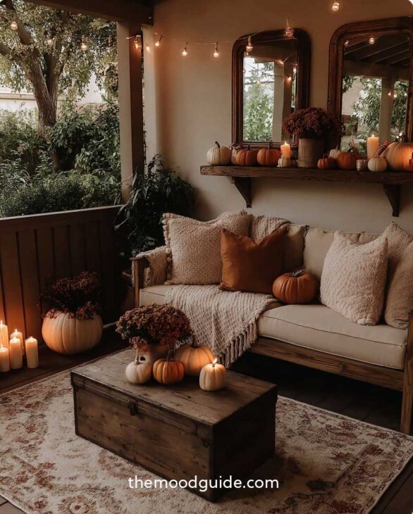 brown aesthetic fall balcony