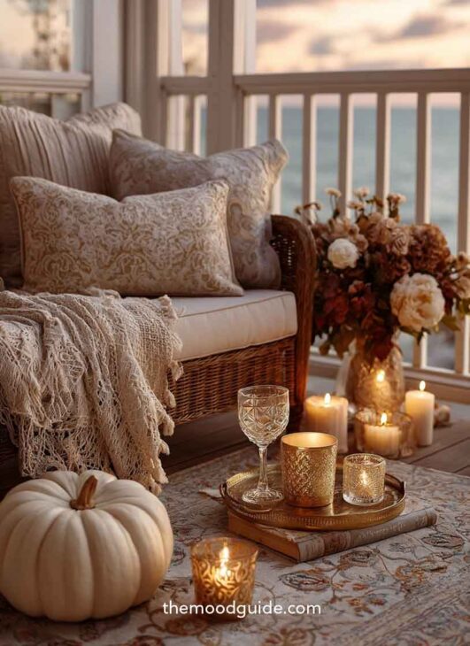 vintage chic fall balcony