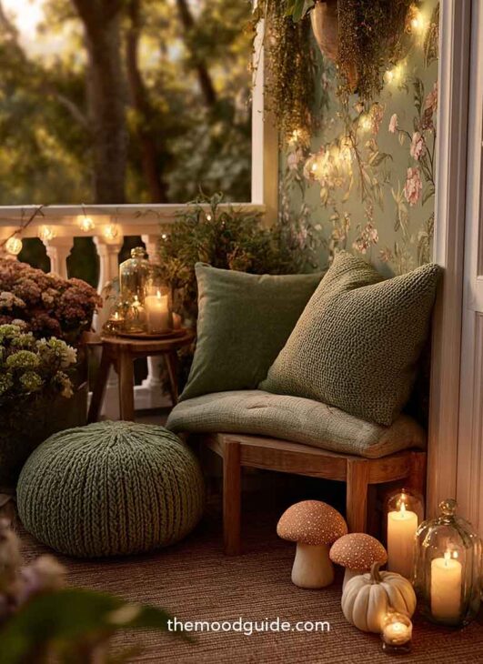 woodland fairy whimsical aesthetic balcony fall decor