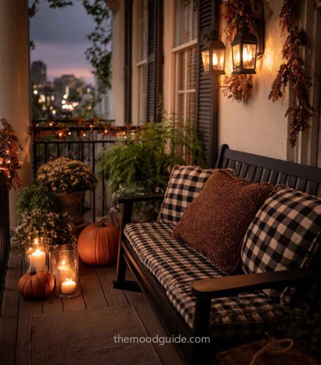 cozy vintage dark academia fall balcny decor