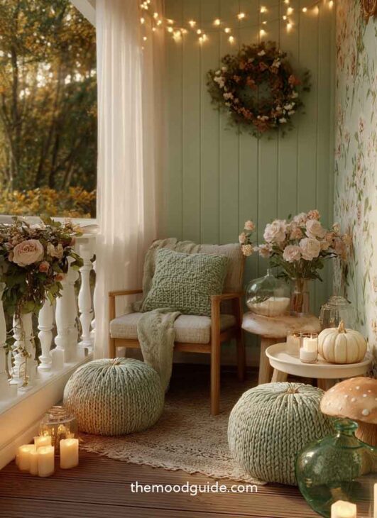 cozy fairy aesthetic house balcony for autmun and fall