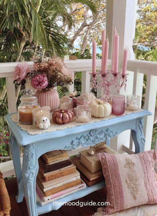 vintage blue balcony