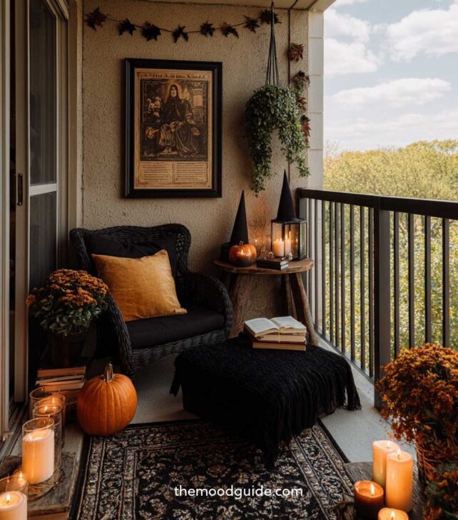 halloween witchy aesthetic fall balcony decor