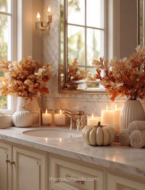 cozy aesthetic fall bedroom idea