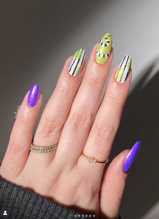 beetlejuice nail art for halloween